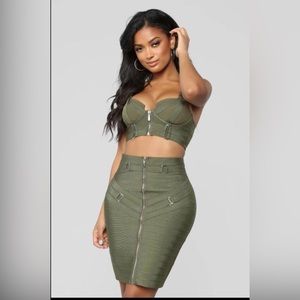 2-piece set top and skirt